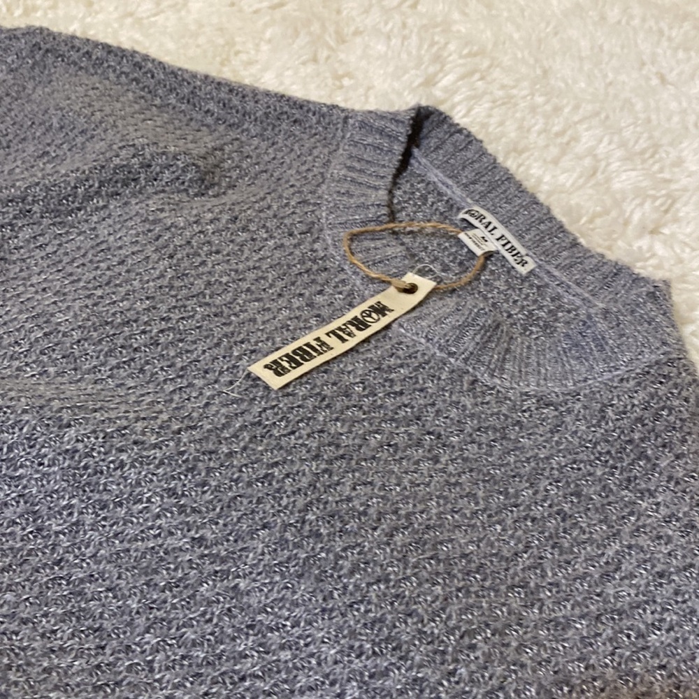 NWT MORAL FIBER GREY GRAY LONG SLEEVE CREWNECK SWEATER  Size M Excellent… - Picture 4 of 12